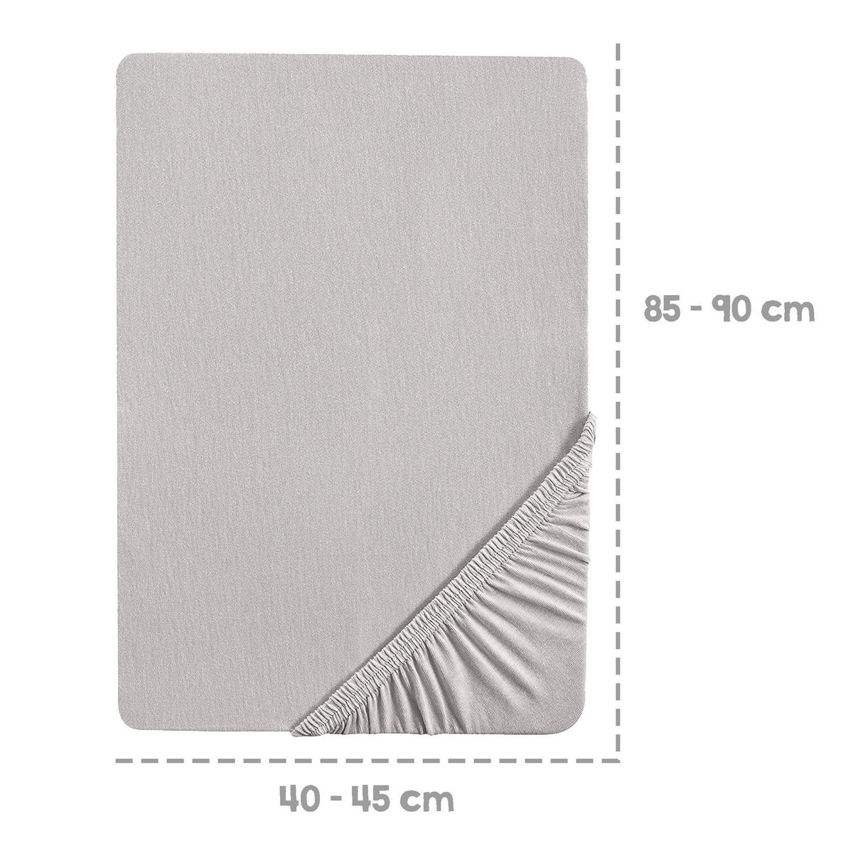 SPANNBETTLAKEN 45 x 90 cm & 40 x 90 cm - Hellgrau, Textil (45/90cm) - Roba