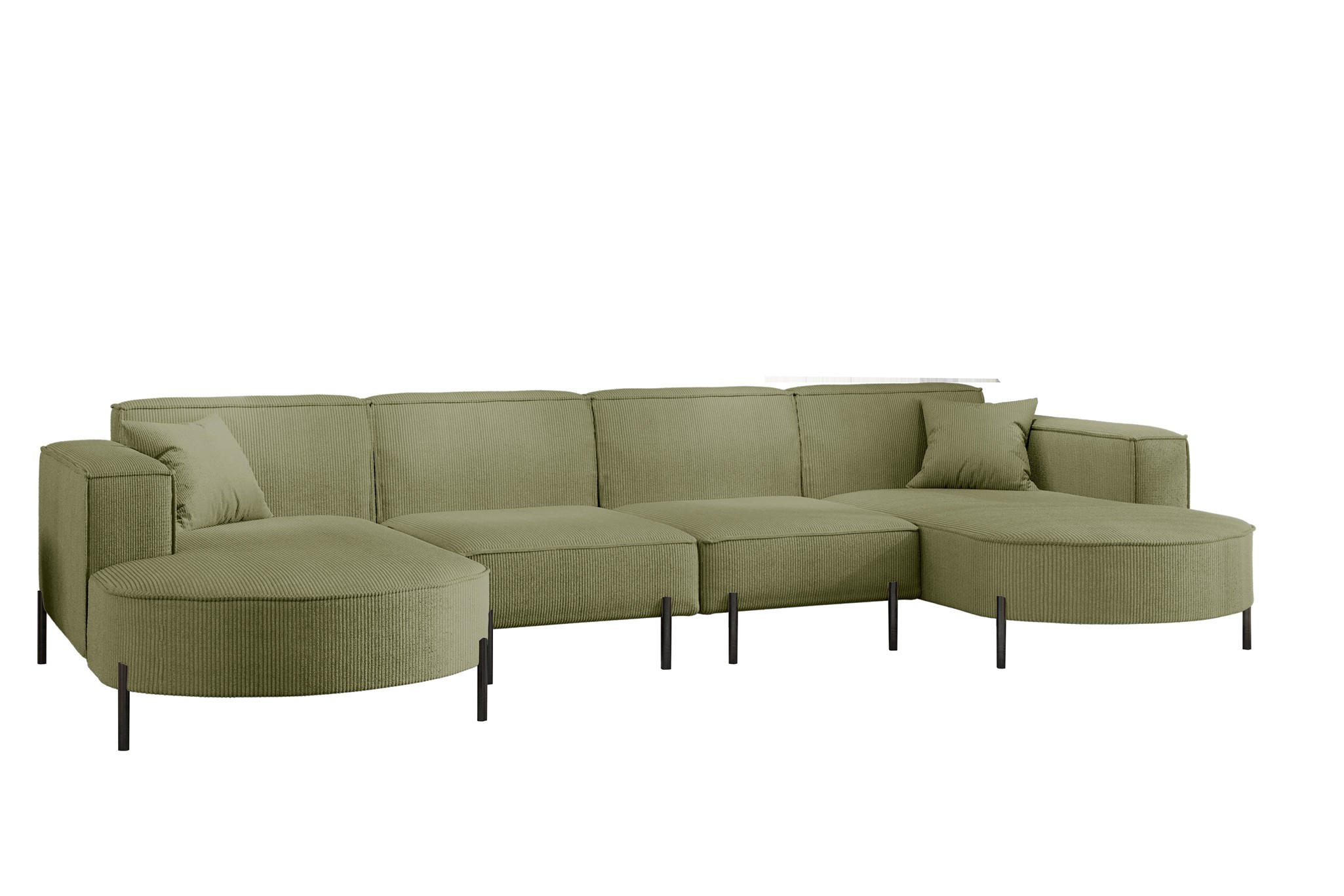 WOHNLANDSCHAFT Valencia Xl - Opal, Holzwerkstoff/Textil (384/80/165cm) - Fun Möbel