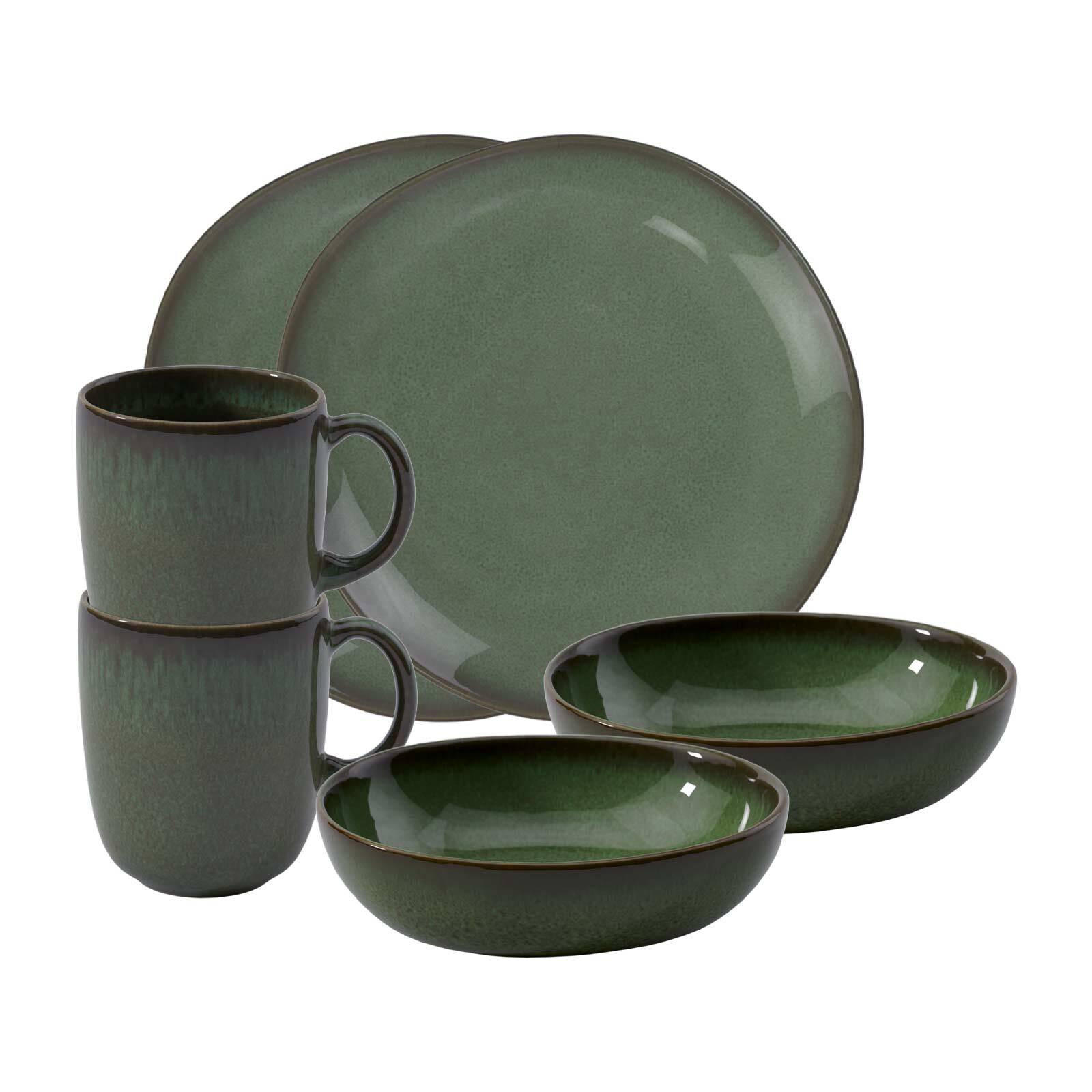 FRÜHSTÜCKS-SET Lave Vert 6er Set - Grün, Keramik (28/22/38cm) - like.Villeroy & Boch