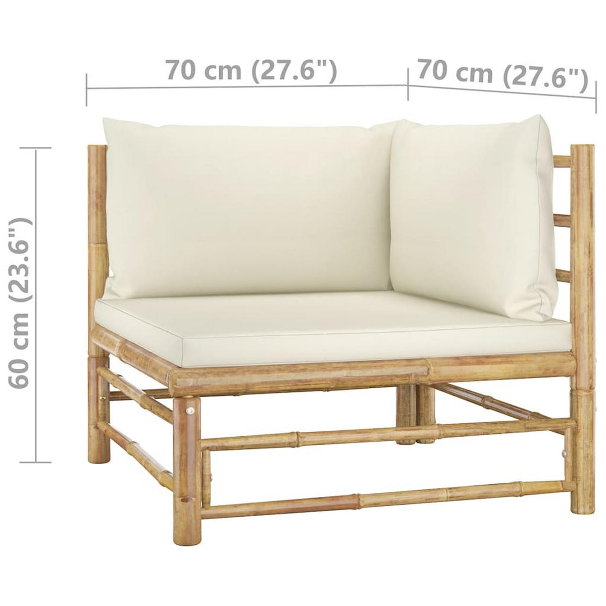 GARTENSET Revelli 5-teilig - Weiß, Naturmaterialien - Nettlife