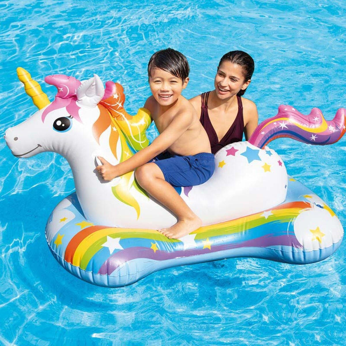 SCHWIMMTIER EINHORN - Multicolor, Kunststoff (163/80/86cm)