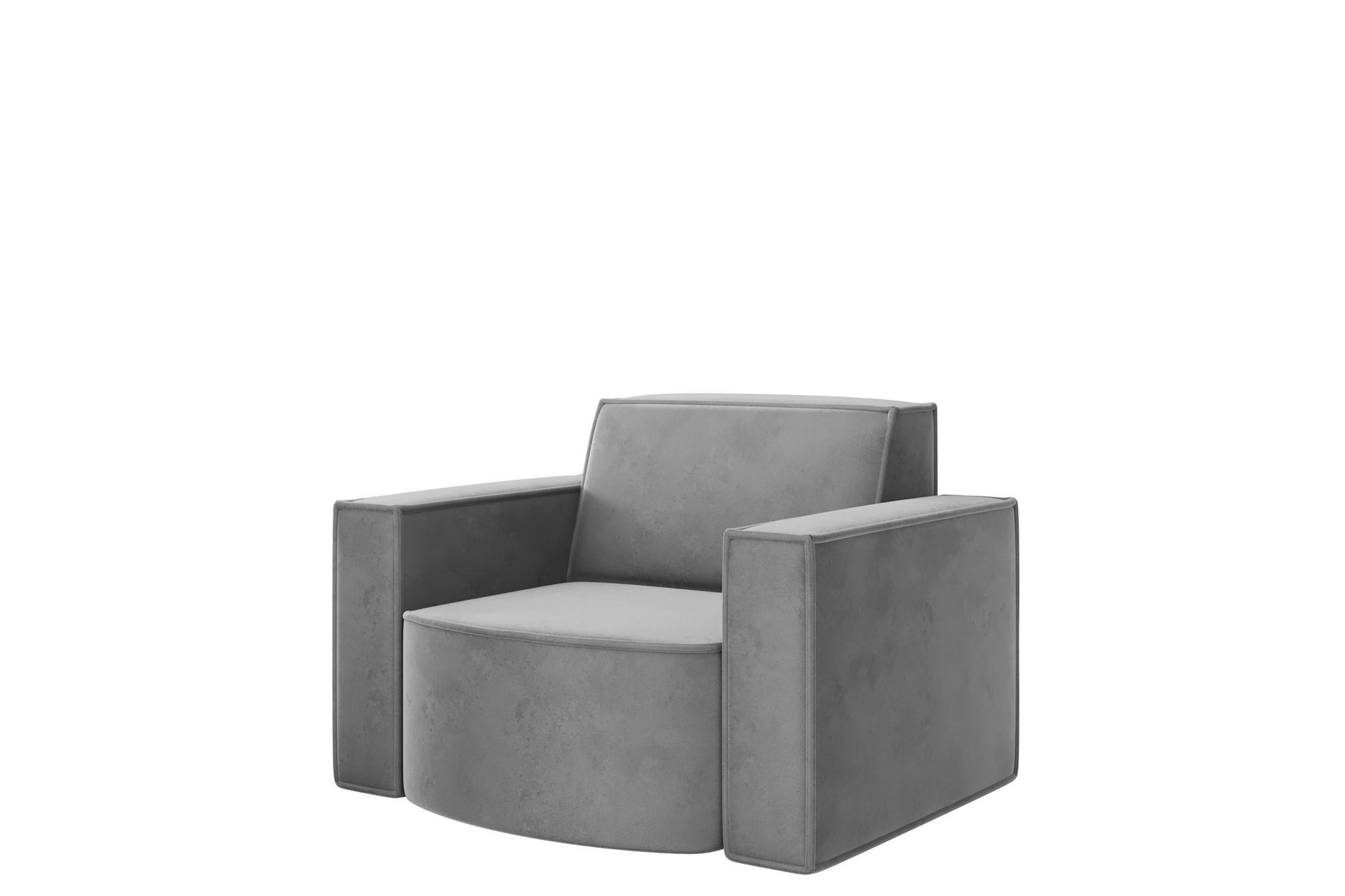 SESSEL Palma Opera Velvet - Grau, Holzwerkstoff/Textil (98/74/89cm) - Fun Möbel