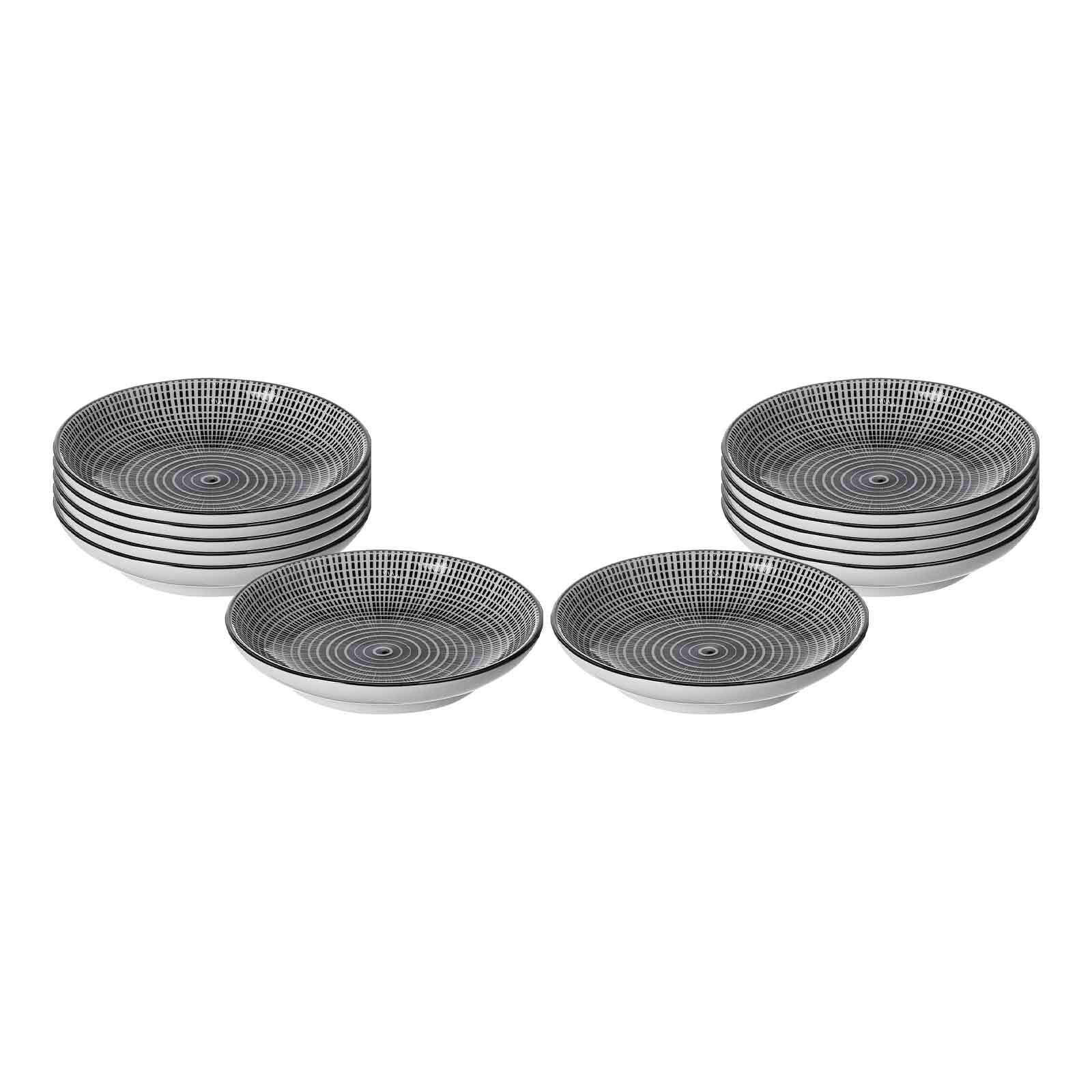 DIPSCHALEN Takeo Stripes schwarz-weiß ø 10 cm 12er Set - Schwarz/Weiß, Keramik (10cm) - Ritzenhoff Breker