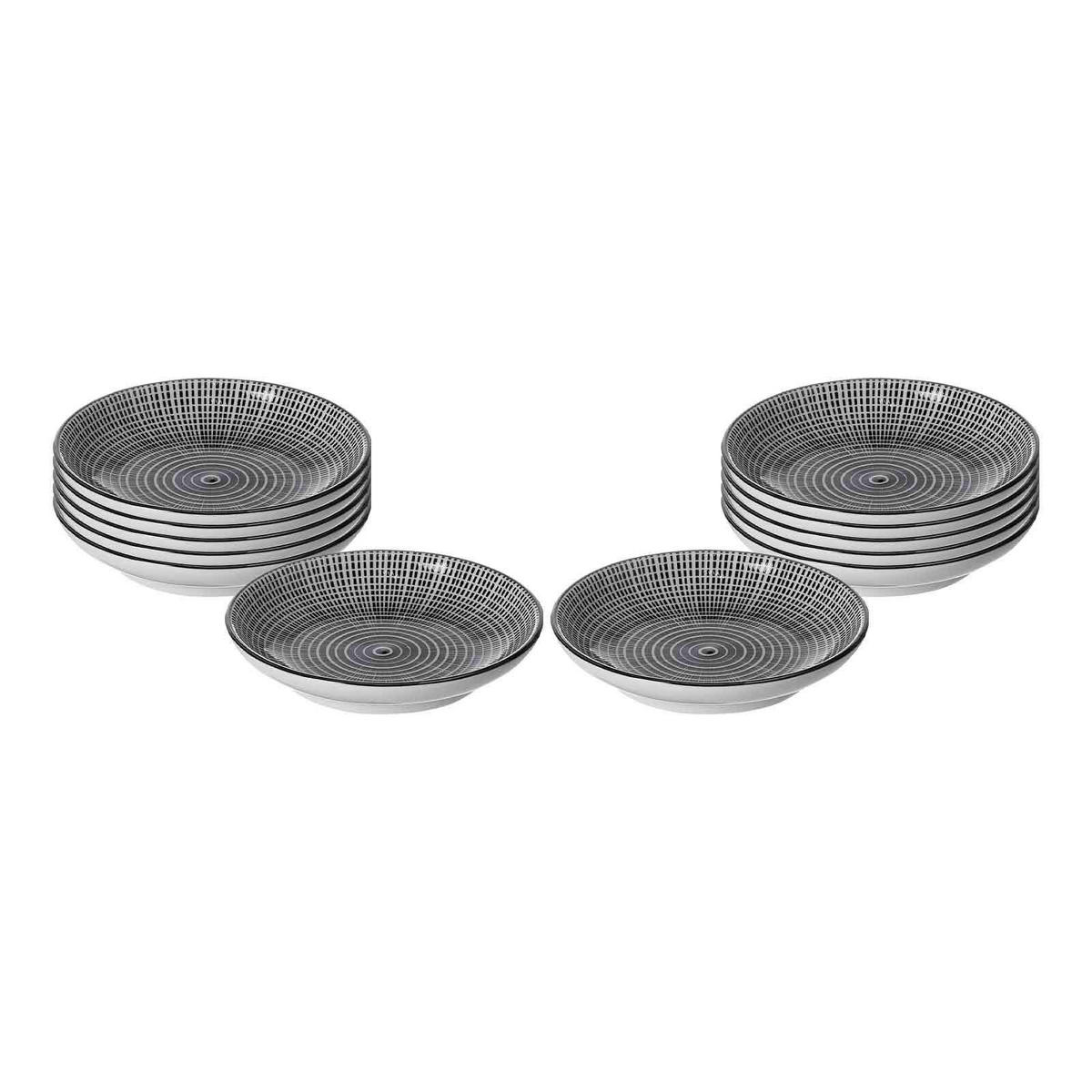 DIPSCHALEN Takeo Stripes schwarz-weiß ø 10 cm 12er Set - Schwarz/Weiß, Keramik (10cm) - Ritzenhoff Breker