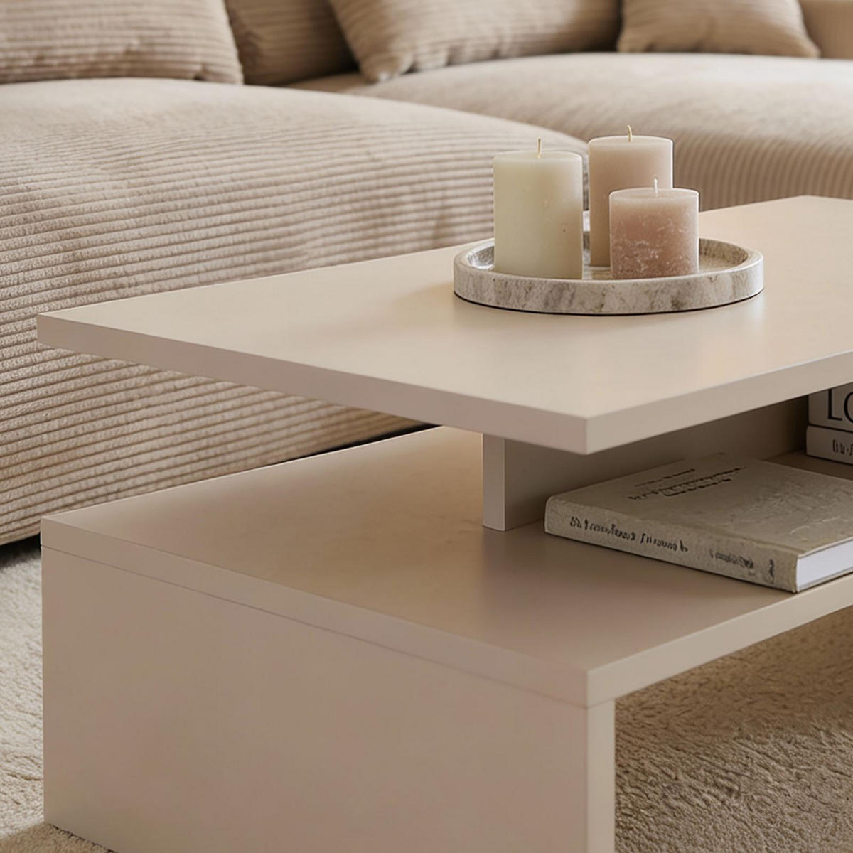 COUCHTISCH PAULINA Kaschmir - Kaschmir, Holzwerkstoff (60/90/42cm) - IDIMEX