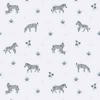 VLIESTAPETE Tanzania, Zebra 50 cm x 10m , blau - Blau, Papier (50/1000cm) - Lilipinso