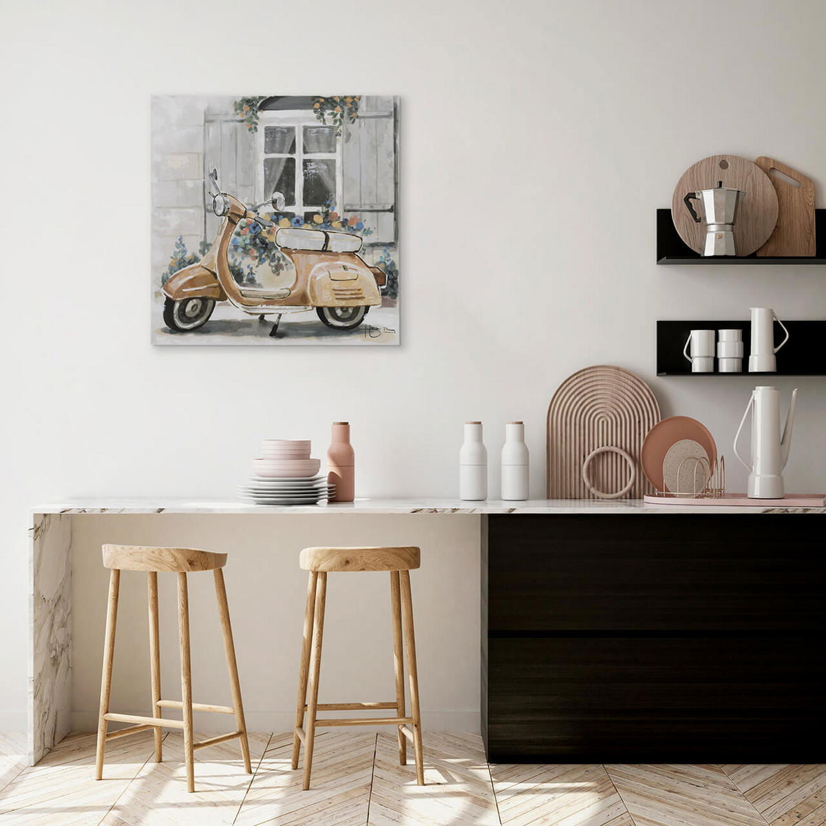 ACRYLBILD HANDGEMALT 60/60 cm - Beige/Grau, Holz/Textil (0.7/60cm) - KUNSTLOFT