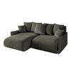 ECKSOFA mit Schlaffunktion und Bettkasten ONESK-L -v1 208x165x40 Schwarz Velours - Schwarz, Holzwerkstoff/Kunststoff (208/165cm) - ALTDECOR