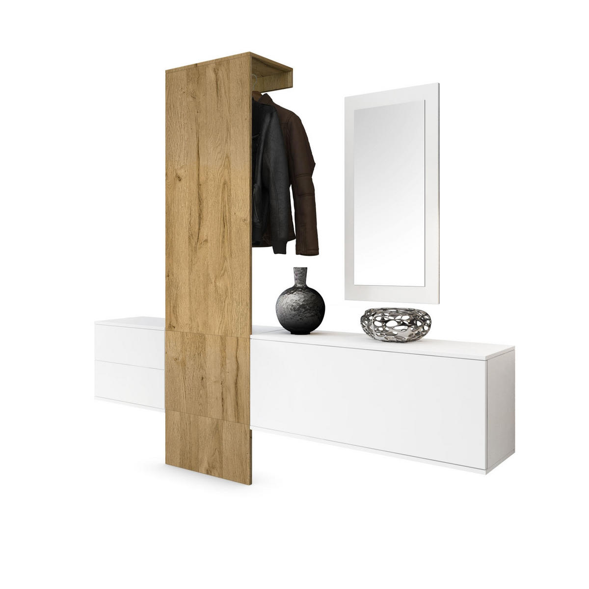 GARDEROBE Carlton Paneel in Eiche Nature - Eichefarben, Holzwerkstoff (208/193/35cm) - Vladon