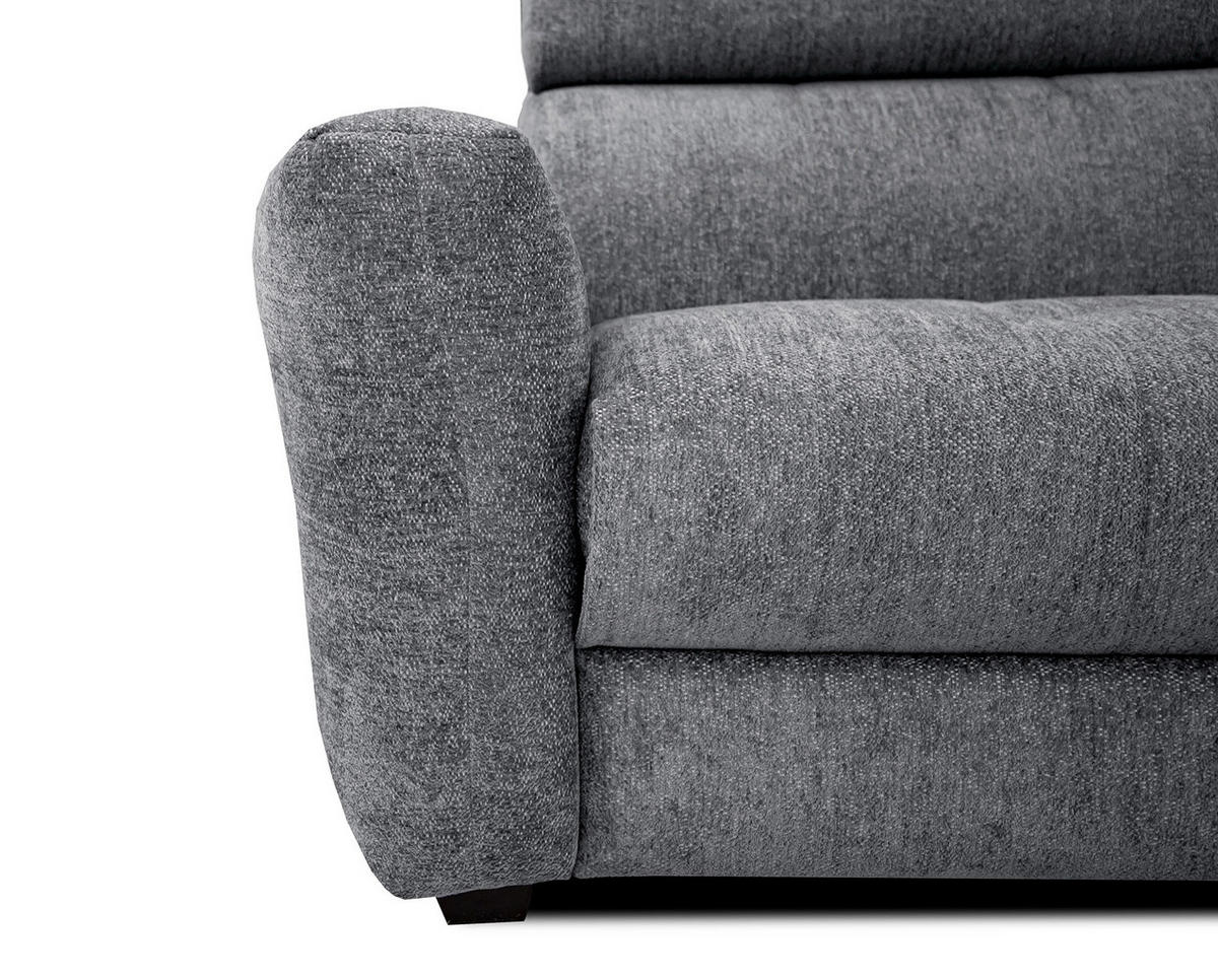 SOFA CALVERA 3-Sitzer mit 1 Relaxfunktion, grau - Grau, Holzwerkstoff/Textil (204/79/106cm) - Courtois Laville
