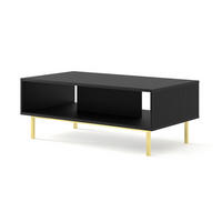 COUCHTISCH SCHWARZ - Goldfarben/Schwarz, Holzwerkstoff (60/90/45cm) - FURNLUX