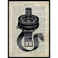 POSTER Kompass Des Wassers A4 Schwarzer Rahmen - Schwarz, Papier (29.7/5/21cm) - Nacnic