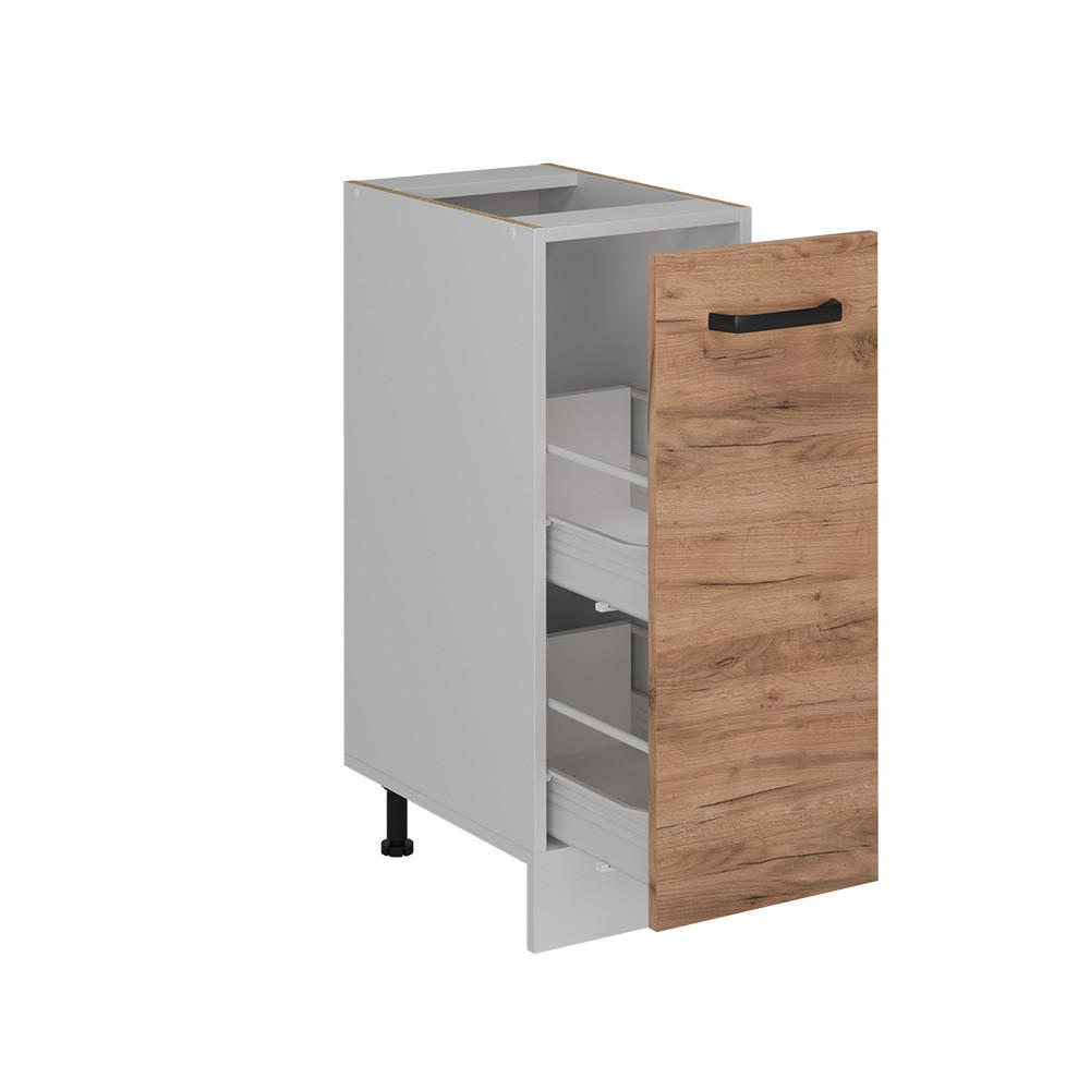 APOTEKARSKÅP R-Line Goldkraft ek 30 cm utan bänkskiva Honungsek, Vit 81.6/30/46 cm