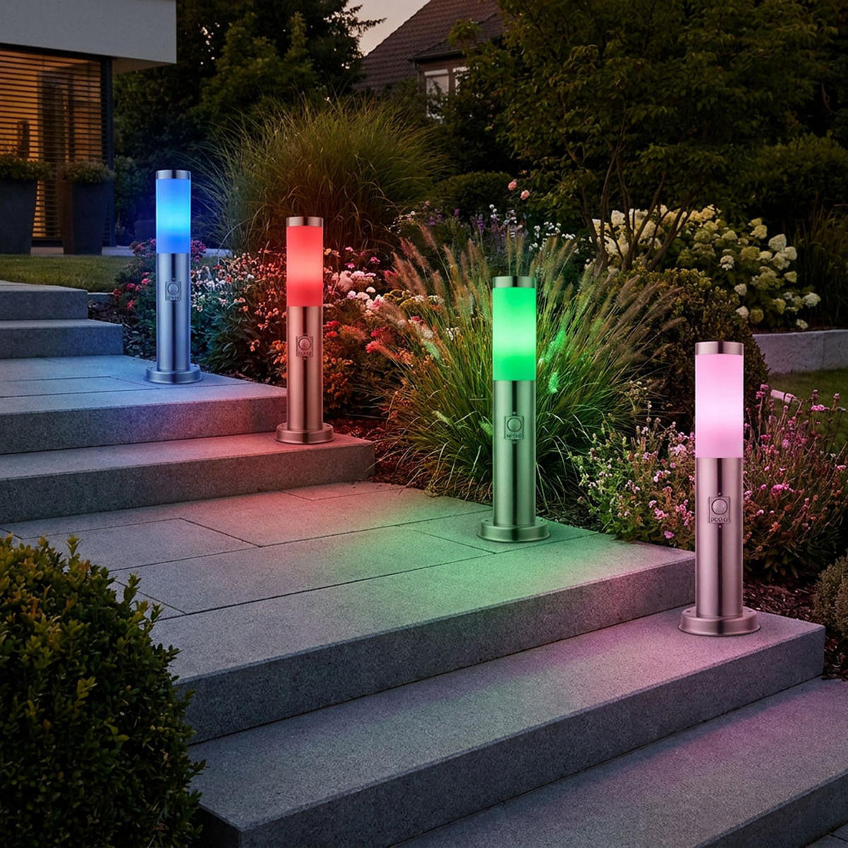 LED AUSSENLEUCHTE Edelstahl Anthrazit - Anthrazit, Kunststoff (7.6/7.6/45cm)