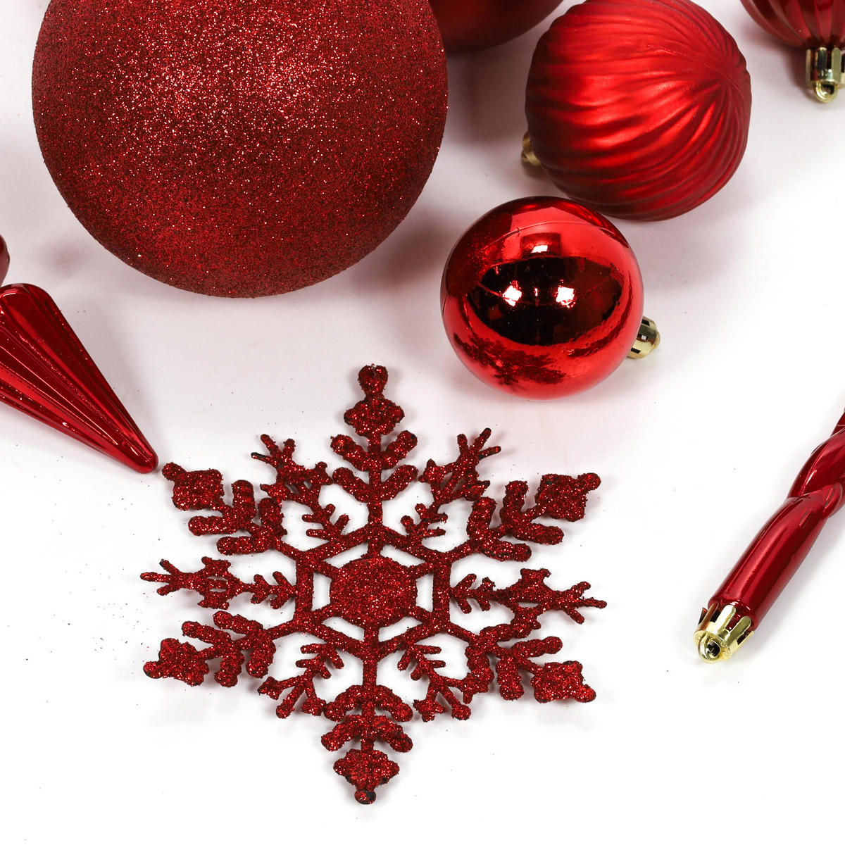 WEIHNACHTSSCHMUCK Set 57-teilig - Rot, Kunststoff (21/37/21cm) - Home Styling Collection