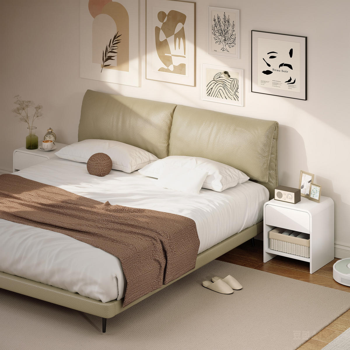 NACHTSCHRANK 2er-Set DE-12932 Schublade und offenes Fach Weiß - Weiß, Holzwerkstoff (35/45/40cm) - ComfortXL