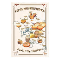 GESCHIRRTUCH Carte Fromages ekrü 72 x 48 cm - Weiß, Textil (48/72cm) - Winkler