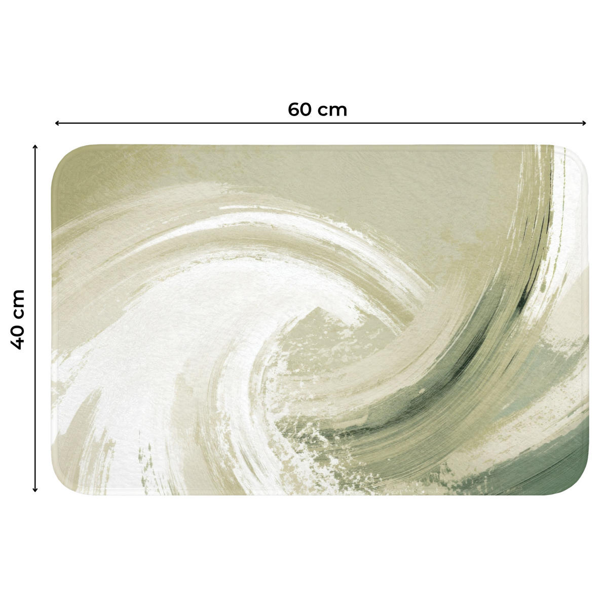 WC PŘEDLOŽKA Abstraktní - Tahy štětcem - Vlny - Zelená 60x40 cm - mátově zelená, textil/plast (60/1cm) - OnlyWow