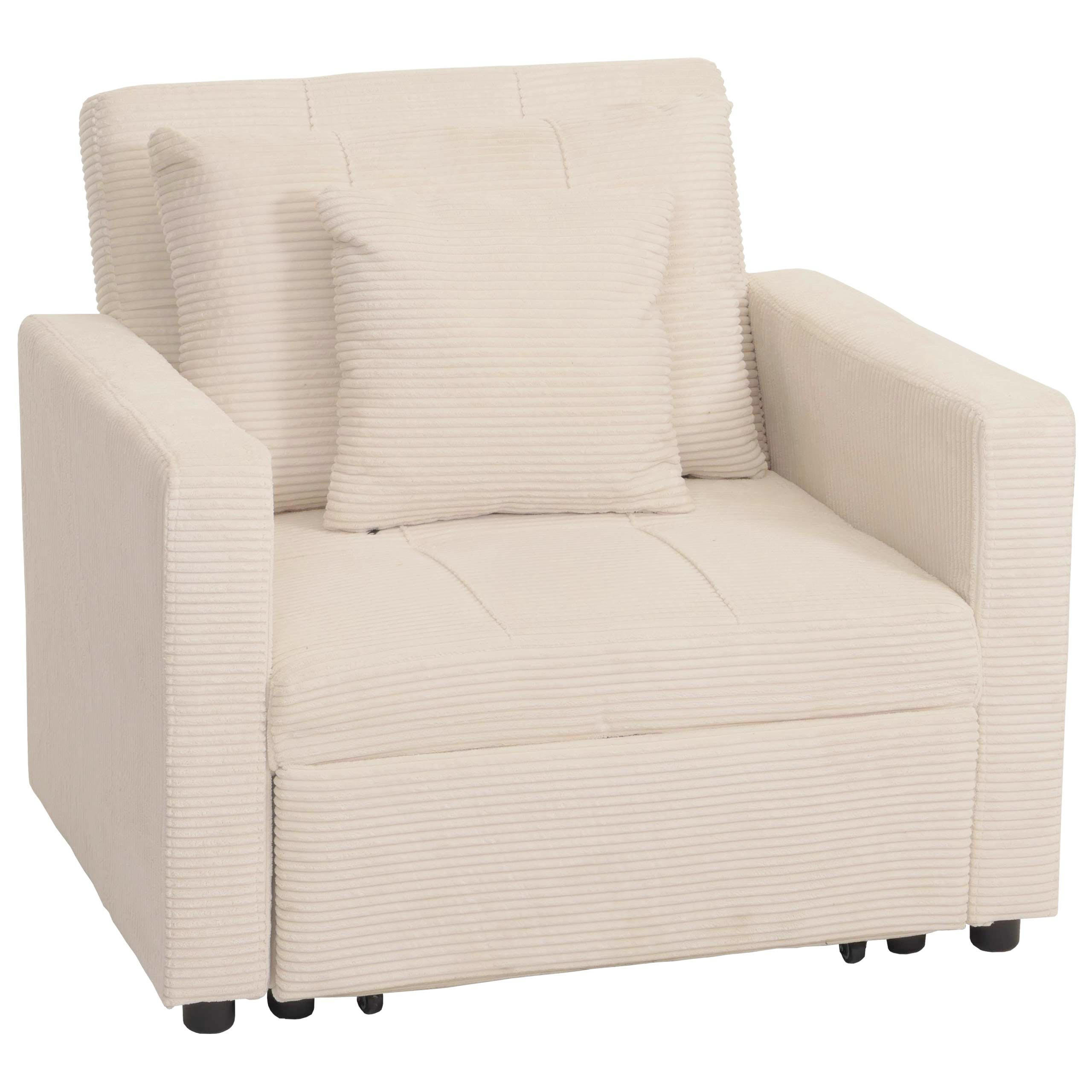 SCHLAFSESSEL Cremeweiß - Weiß, Textil (100/86/88cm) - MCW