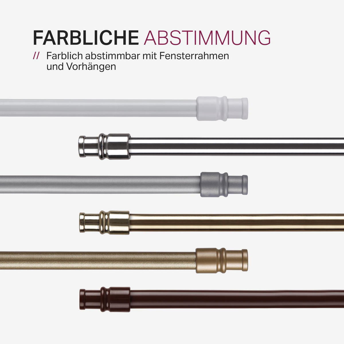 GARDINENSTANGE Perlweiß 75-125 cm - Weiß, Metall (75cm) - Bestlivings