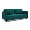 3-SITZER SOFA mit Schlaffunktion Samt Stoff Blau - Blau/Petrol, Holz/Textil (226/90/92cm) - Makamii