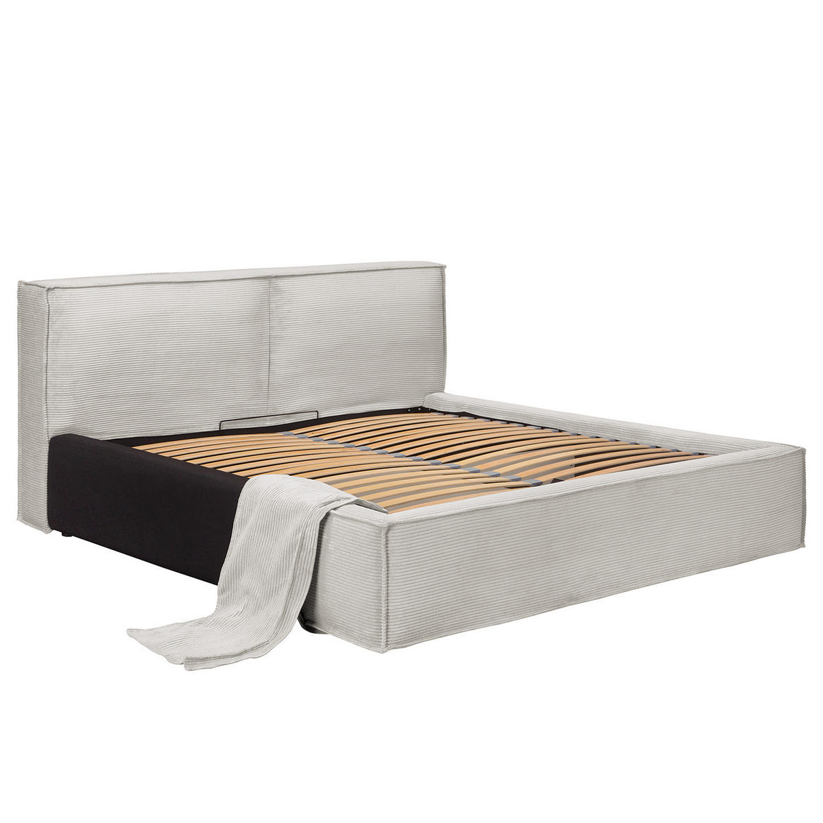 POLSTERBETT - Hellgrau, Textil (140/200cm) - home24