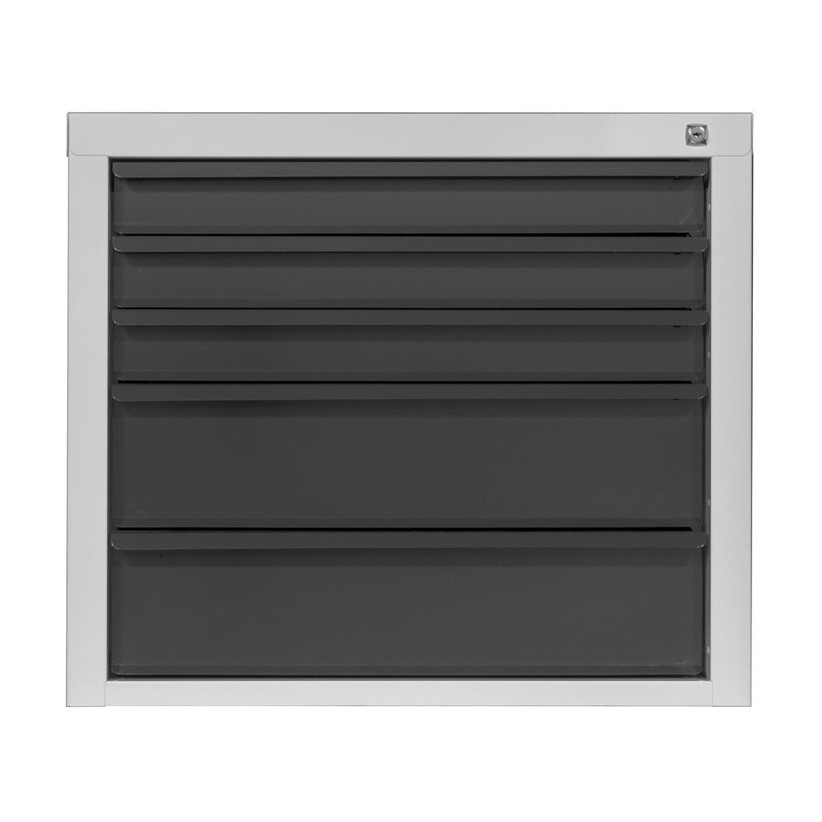SCHUBLADENSCHRANK Kobra mit 5 Schubladen 60x70x43,5cm Lichtgrau/Anthrazitgrau - Anthrazit/Grau, Metall (70/60/44cm) - PROREGAL