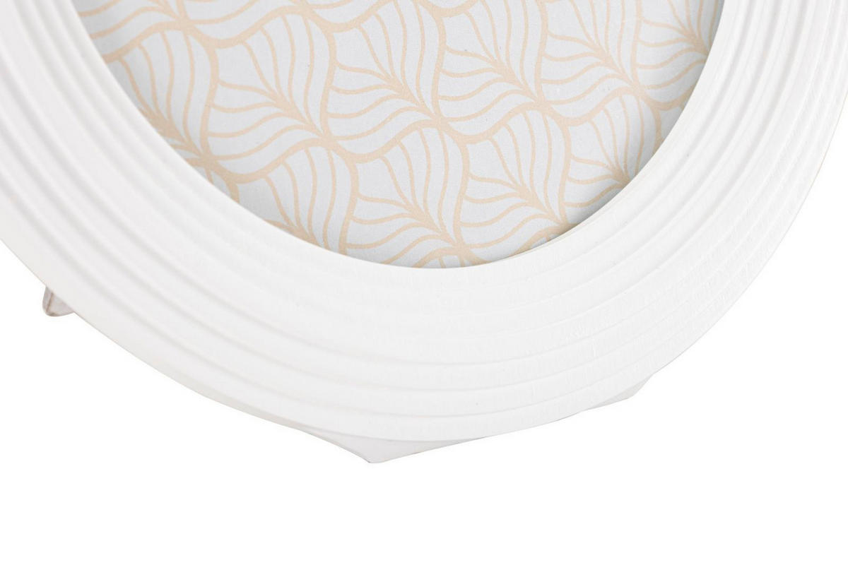 RAHMEN Oval Stuckatur 25/30 cm - Weiß, Kunststoff (20/25/2cm) - Mauro Ferretti