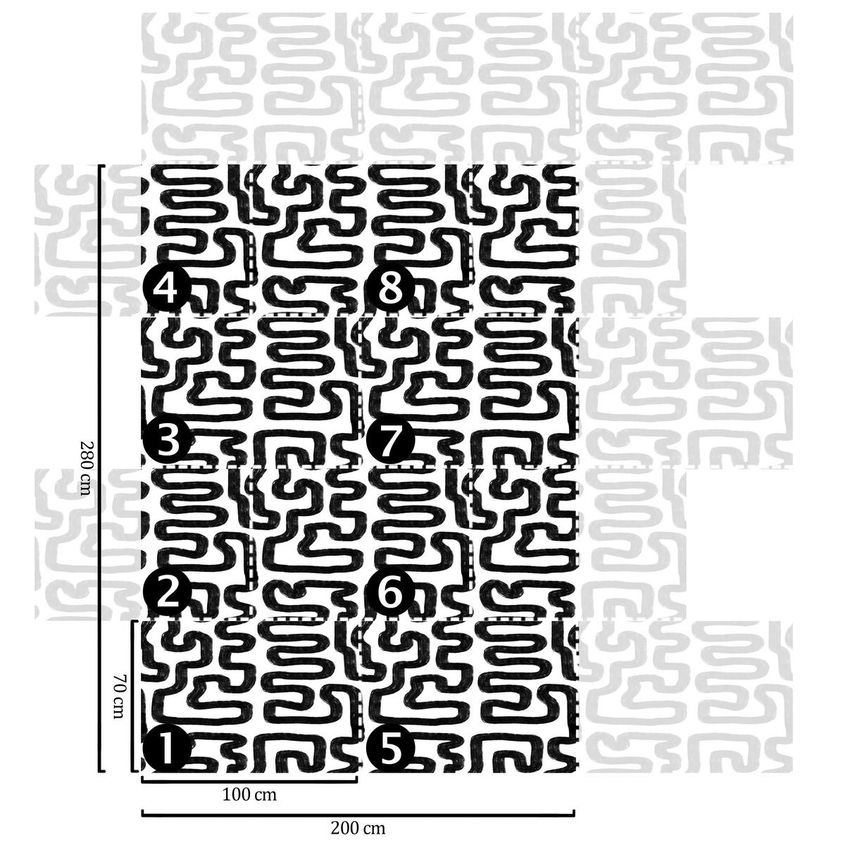TAPETE Abstrakt aus echtem Papier, 200x280cm, 8 Bögen - Schwarz, Papier (200/280cm) - WALLPAPERS4BEGINNERS