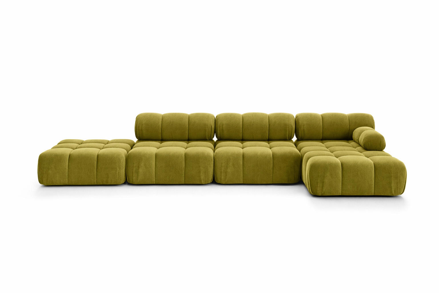 ECKSOFA L-Form XL, Stoff Velours Salvador, Olive, Rechts, Selia L XL - Olivgrün, Holz (380/160cm) - Kaiser Möbel