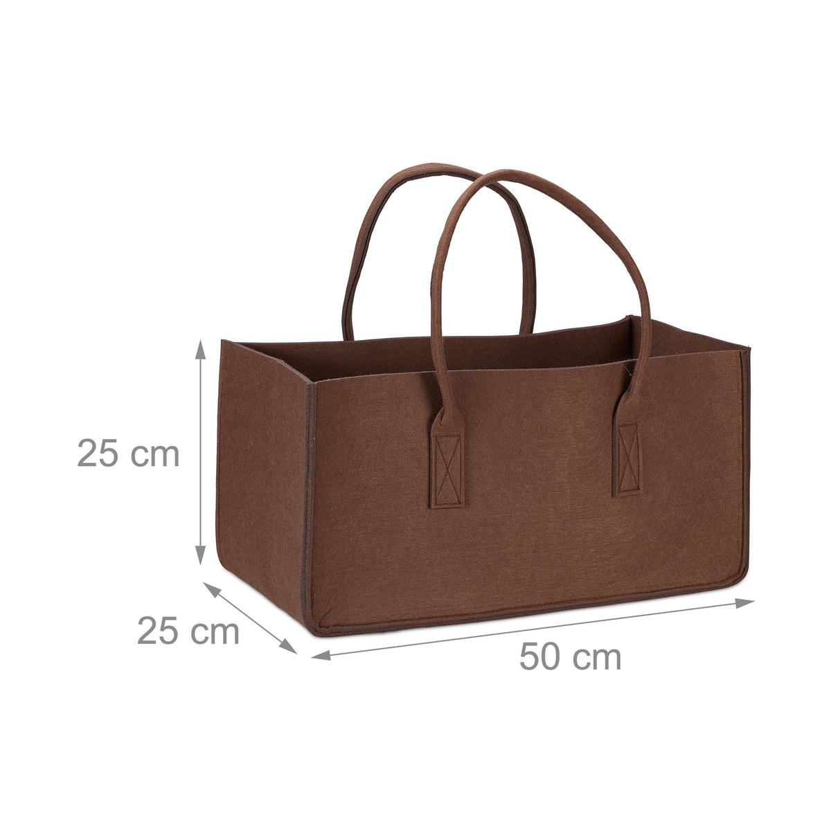 VREĆA drva - tamno smeđa, tekstil (25/25/50cm) - Relaxdays