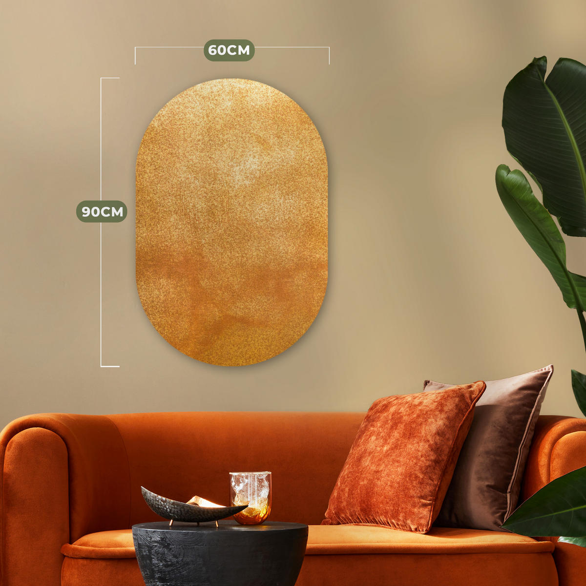 WANDBILD Eisen - Rost - Gold - Metall - Luxus 60x90 cm - Goldfarben, Kunststoff (60/90cm) - MuchoWow