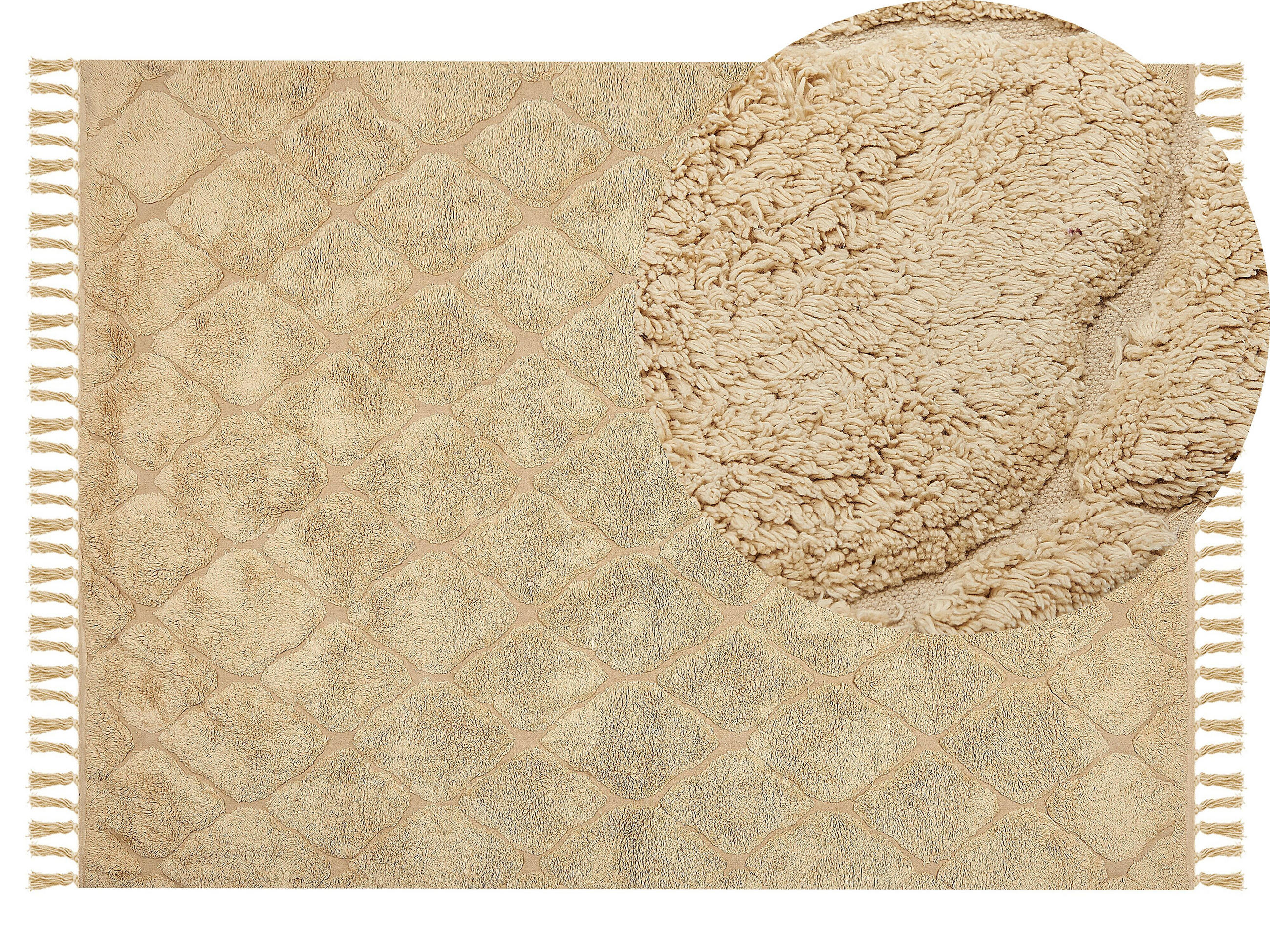 KURZFLOR-TEPPICH Sanliurfa 200/140 cm - Beige, Textil (140/200cm) - Beliani