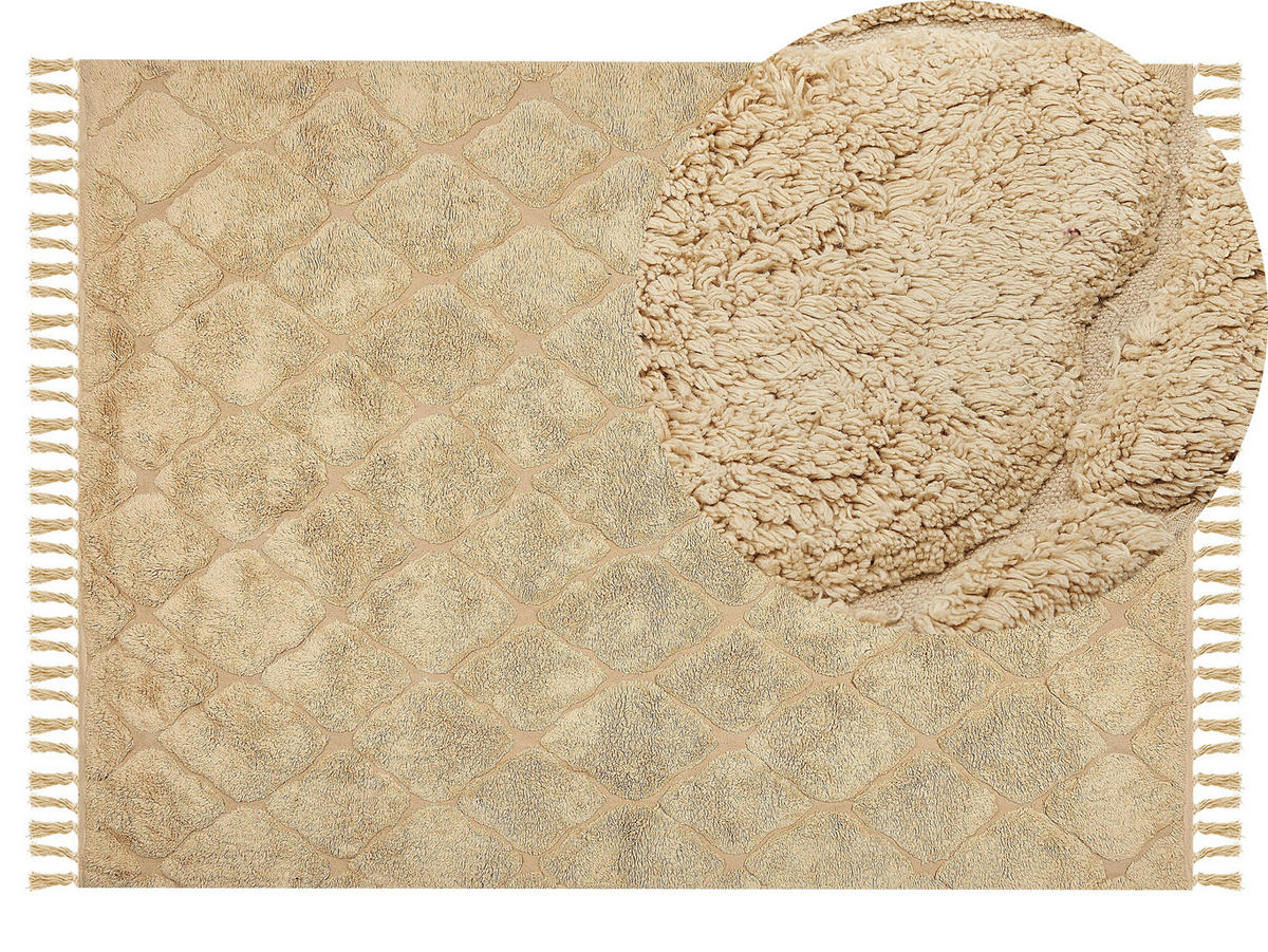 KURZFLOR-TEPPICH Sanliurfa 200/140 cm - Beige, Textil (140/200cm) - Beliani