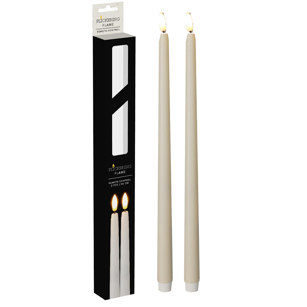 Mondex SADA LED SVÍČEK, plast, béžová