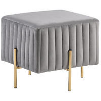 HOCKER Dayton 48/48/41 cm - Grau, Textil (48/41/48cm) - Beliani