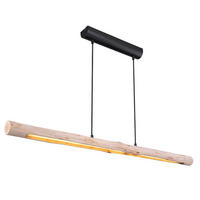 LED HÄNGELEUCHTE Mella - Schwarz, Holz (120/8/150cm) - Globo Lighting