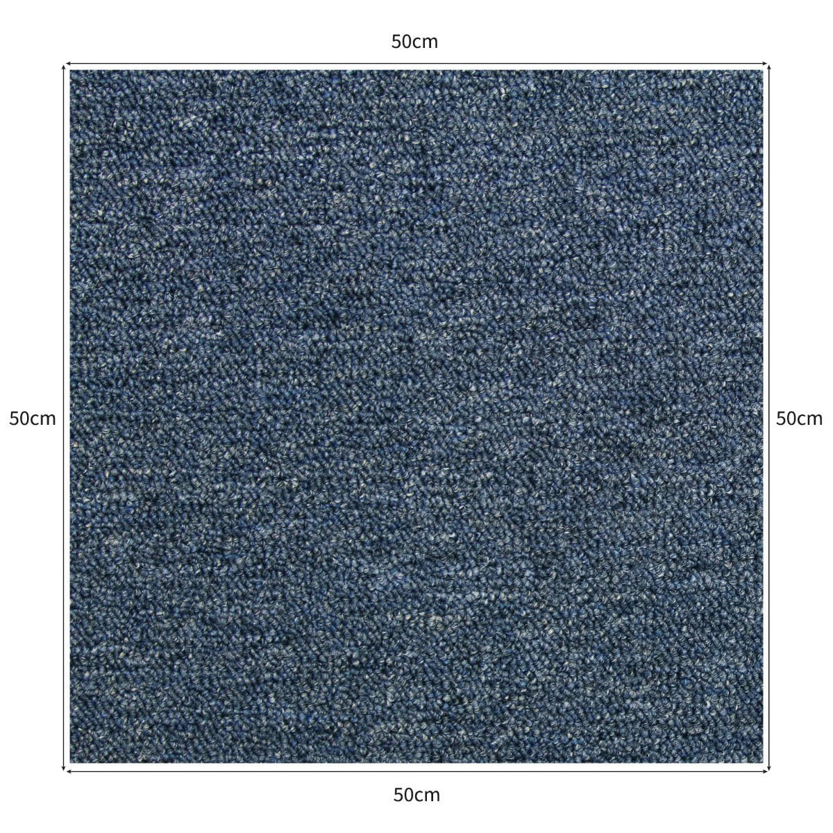 TEPPICHFLIESEN 50 x 50cm Kohle-Schwarz & Sturmblau 10m² - Blau/Dunkelgrau, Textil (50/50/1cm) - Monstershop