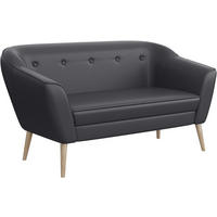 SOFA Doris (2-Sitzer) - Buchefarben/Grau, Holzwerkstoff/Buchenholz (140/75/74cm) - Meblini