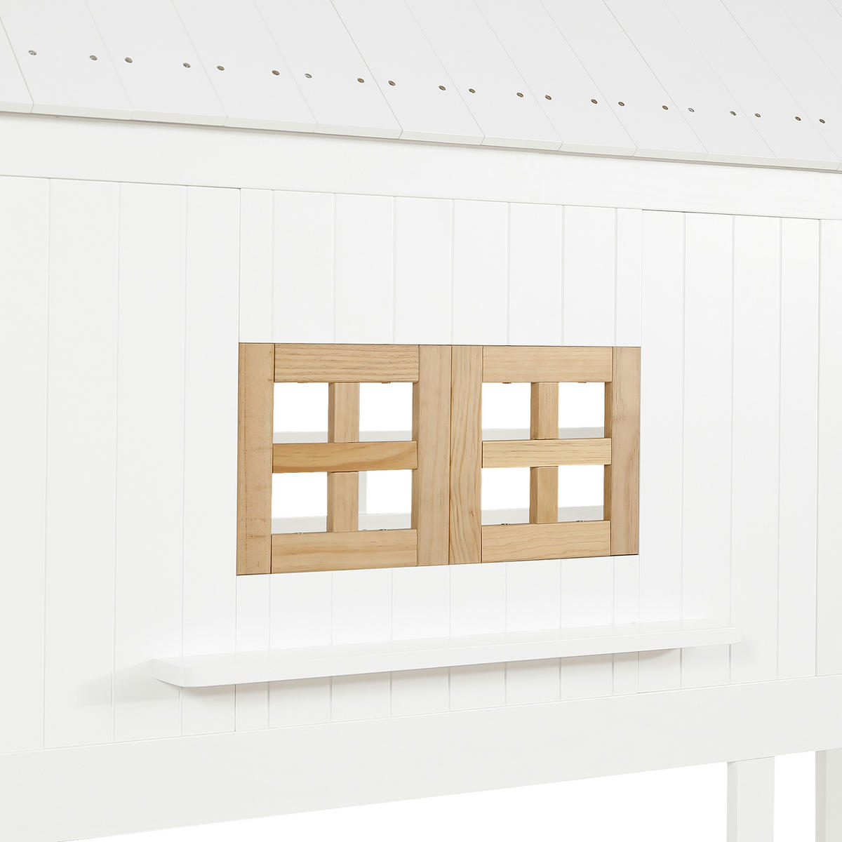 HAUSBETT 90/200 cm Weiß, Natur - Ahornfarben/Weiß, Holz/Holzwerkstoff - Raumix