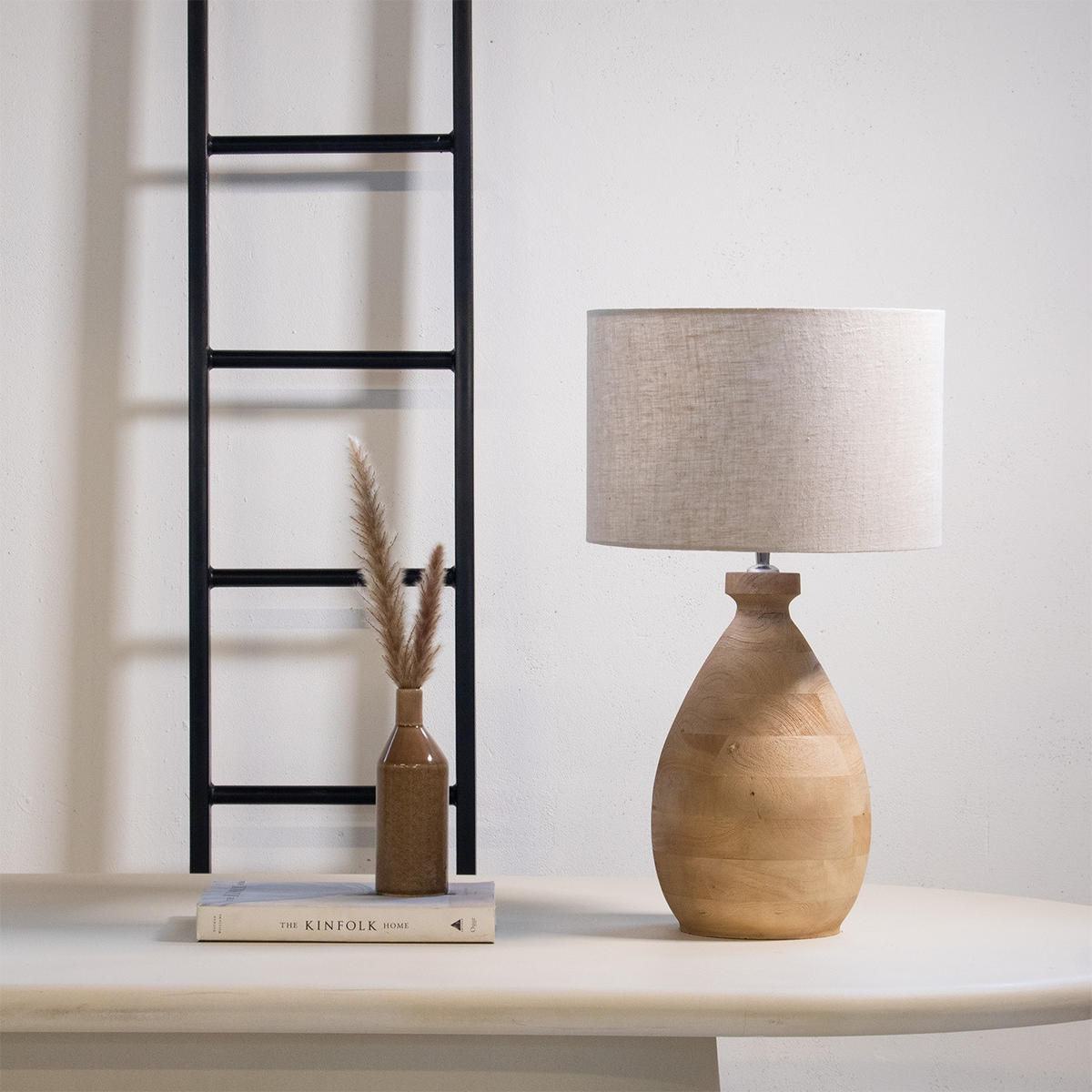 TISCHLAMPE aus Holz 35cm, natürlich - Braun, Holz (35/35/55cm) - Giga Meubel