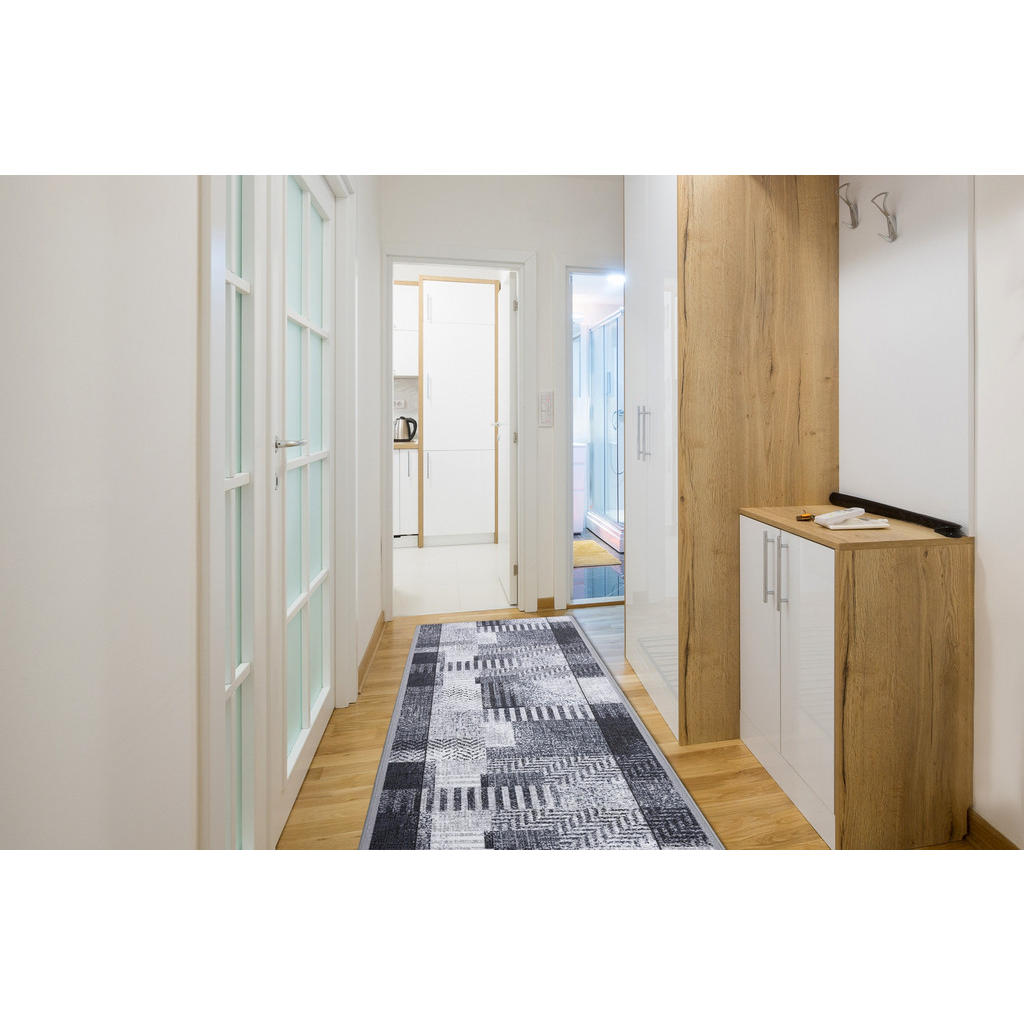 Thumbnail - rugsX Läufer, Grau, Textil, Freiform, 80x460 cm, Teppiche & Böden, Teppiche, Teppichläufer