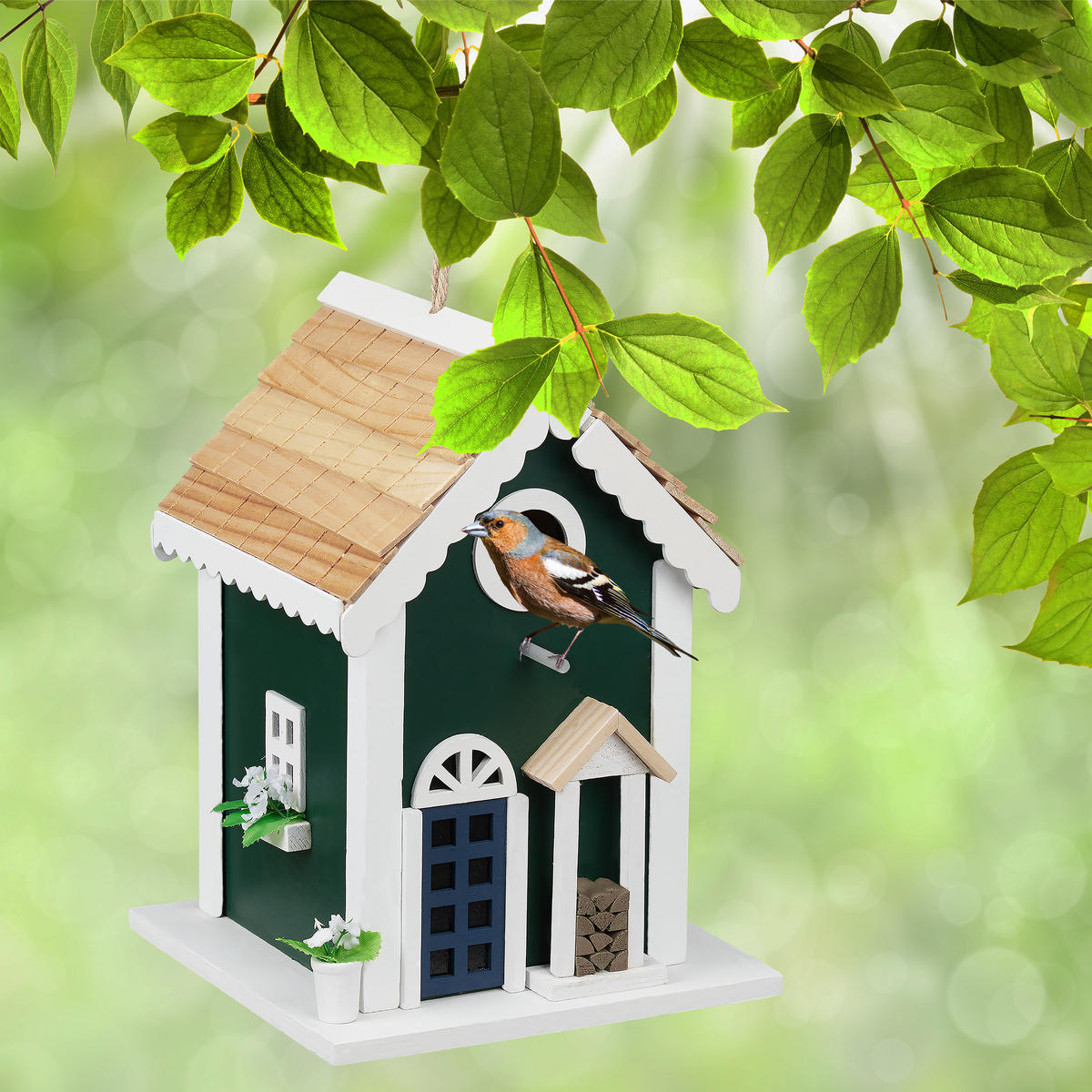 VOGELHAUS - Multicolor, Holz (18.5/25.5/18.5cm) - Relaxdays