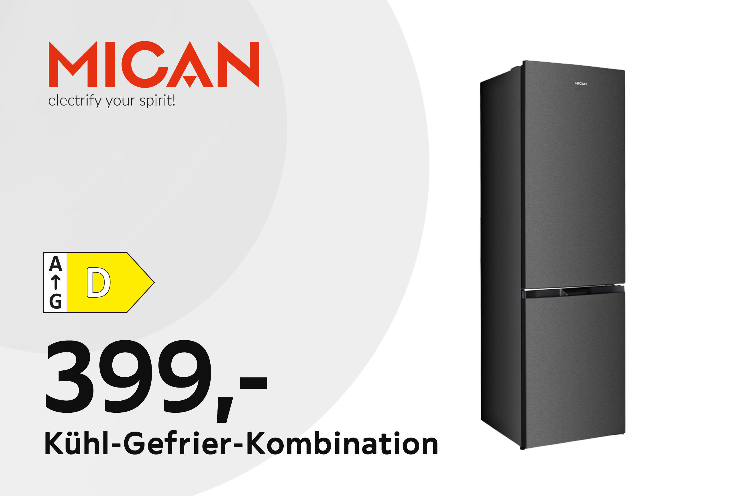 MICAN Kuehl-Gefrier-Kombination 399,-; Produkt-Freisteller