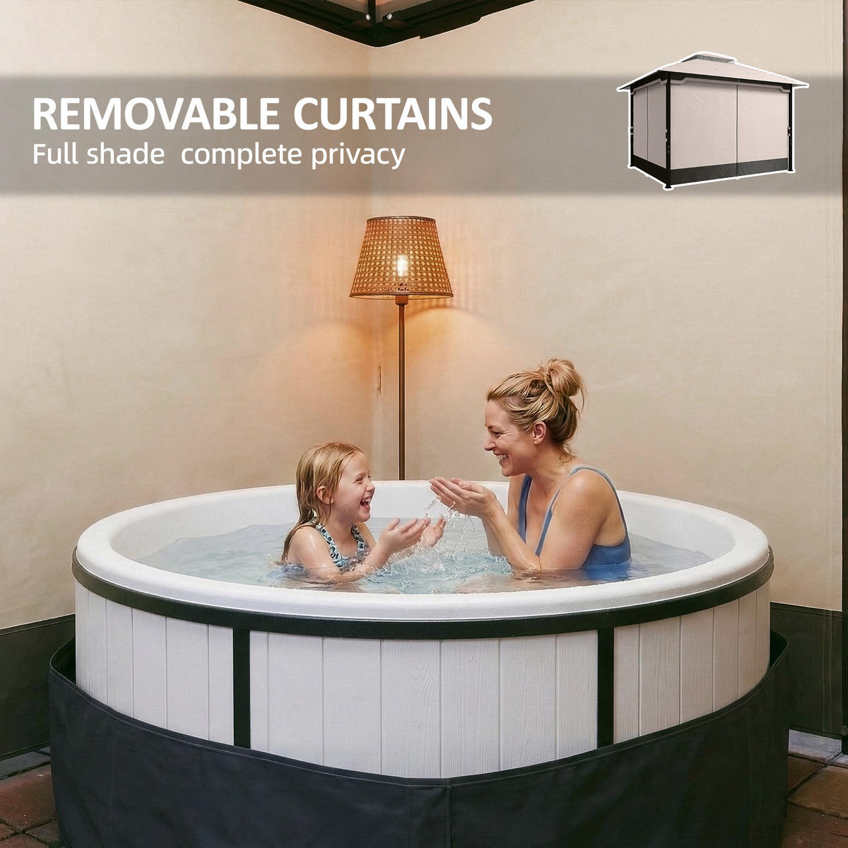 PAVILLON Metall Polyester Khaki - Beige, Metall (300/279/360cm) - Outsunny