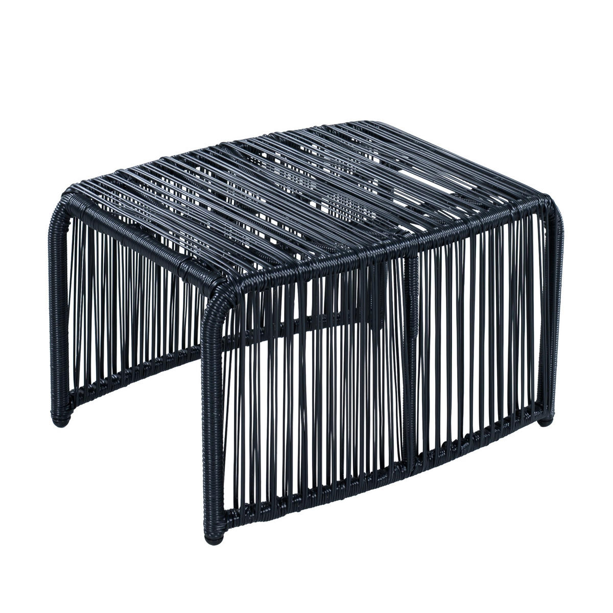 BALKONSET Gartenlounge-Set, 5-teilig, PE-Rattan, Schwarz+Dunkelblau - Schwarz, Metall - LVHOM