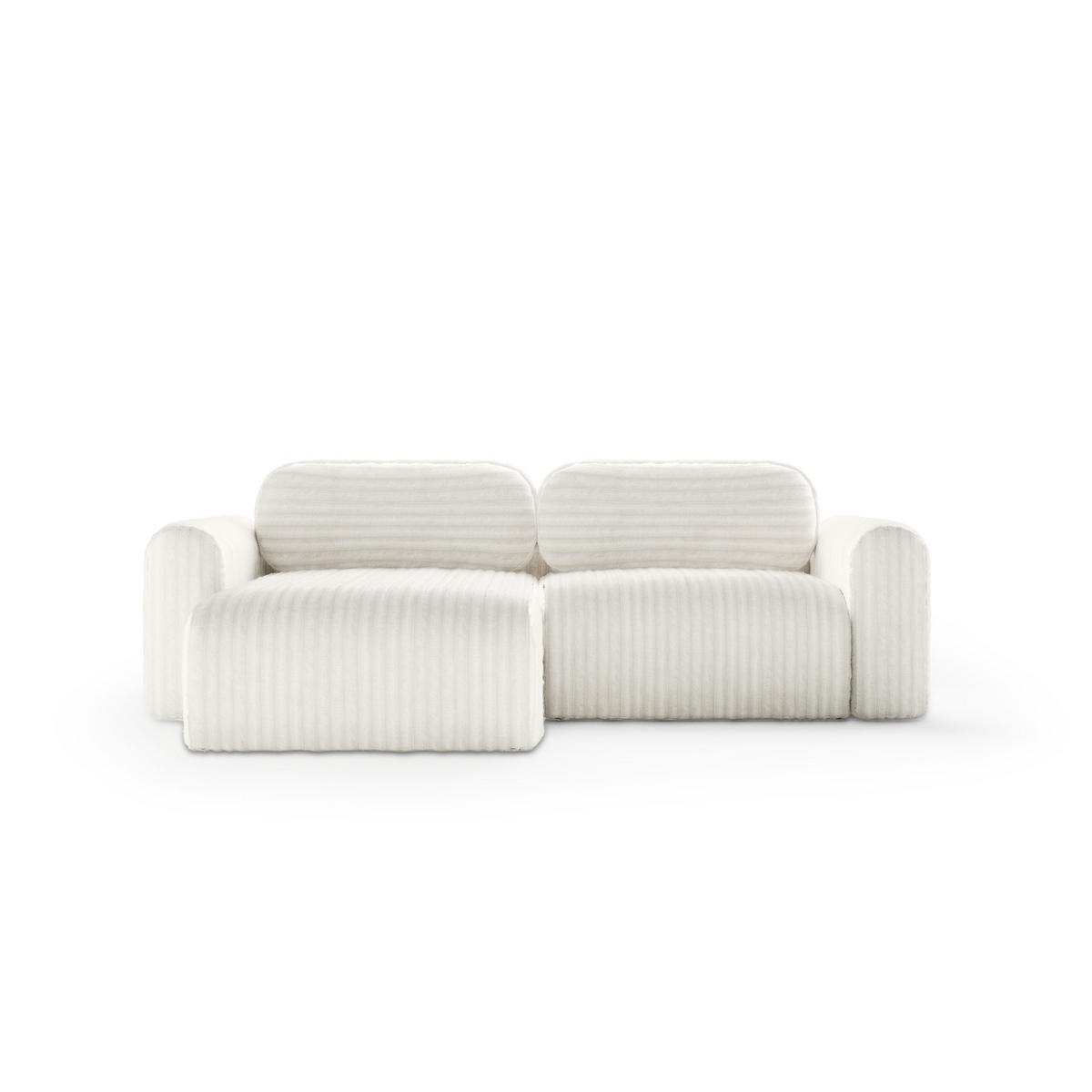 ECKSOFA mit Schlaffunktion Emmen Mini, Hellbeige - Beige, Textil (246/100cm) - Fedve