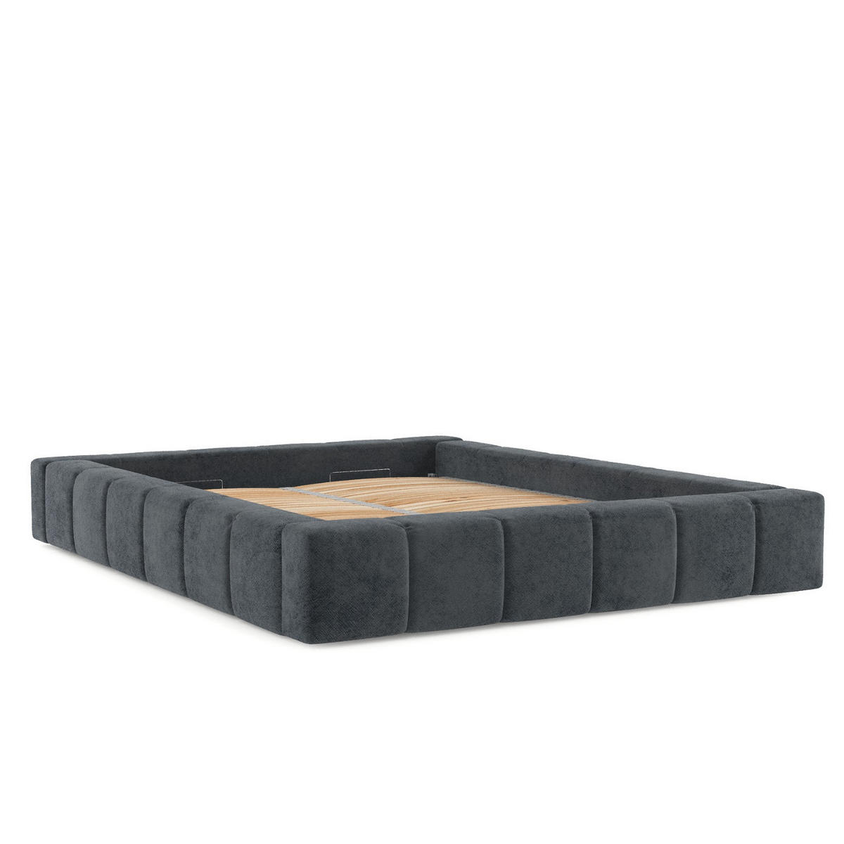 POLSTERBETT Kea mit Stauraum 200/200 cm Anthrazit im Terra NW Stoff - Anthrazit/Schwarz, Holz/Holzwerkstoff (200/200cm) - AltaBeds