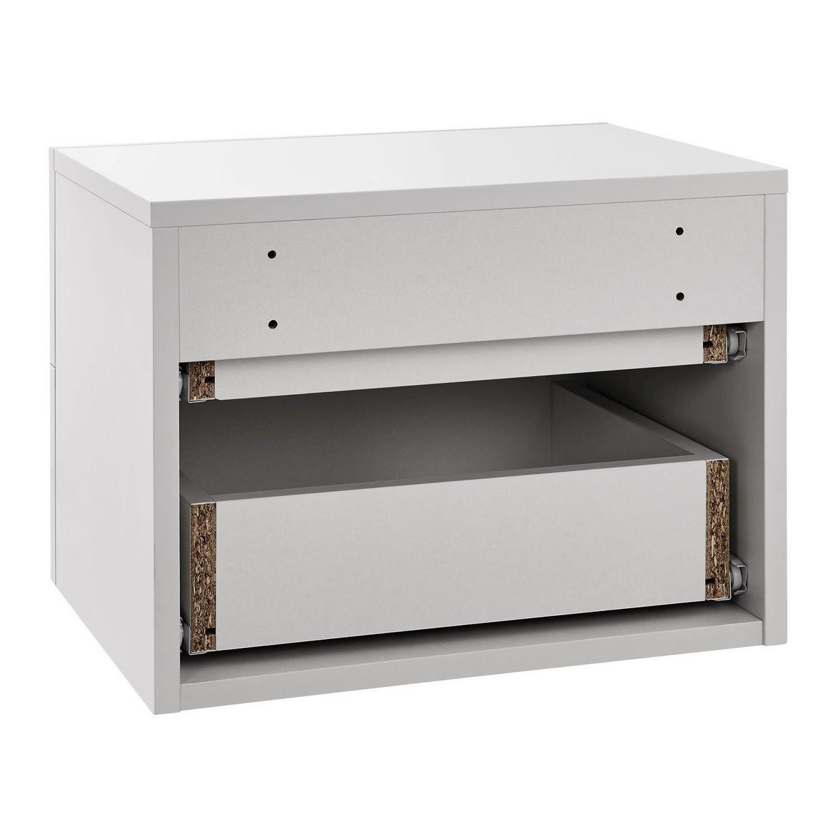 WANDSCHRANK Nachttisch mit 2 Schubladen Weiß 40x29x30 cm - Weiß, Holz (40/30/29cm) - Juskys