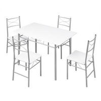ESSGRUPPE DE-39312 110/70 cm Tisch mit 4 Stühlen Silber - Silberfarben, Metall (110/76/70cm) - ComfortXL